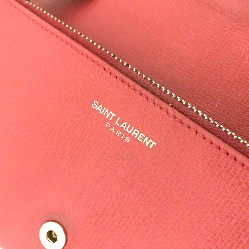Saint Laurent Y Logo Leather Long Bifold