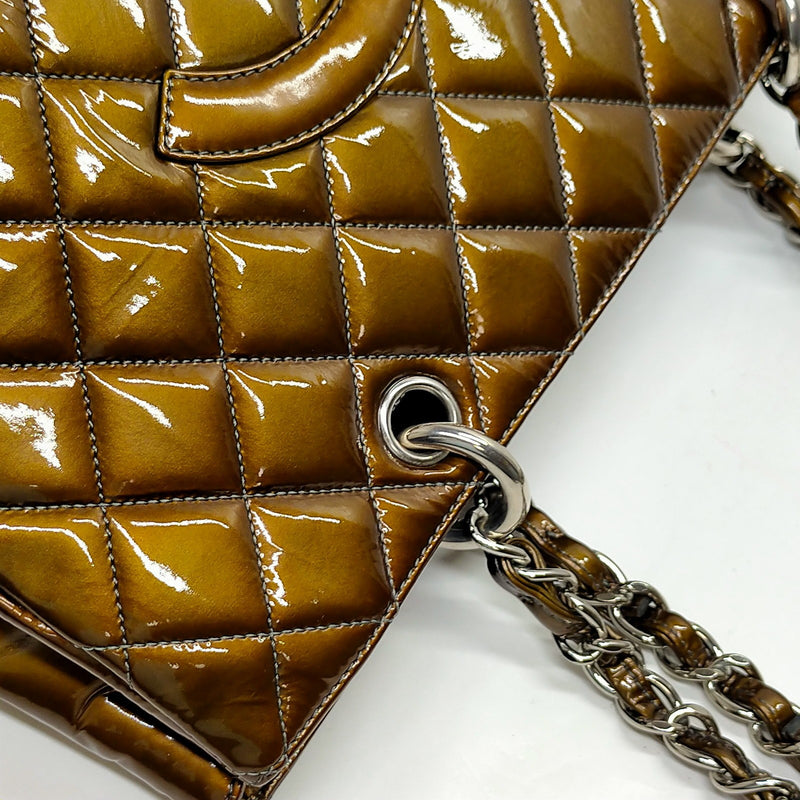 Chanel Tote Bag Matelasse Brown Patent