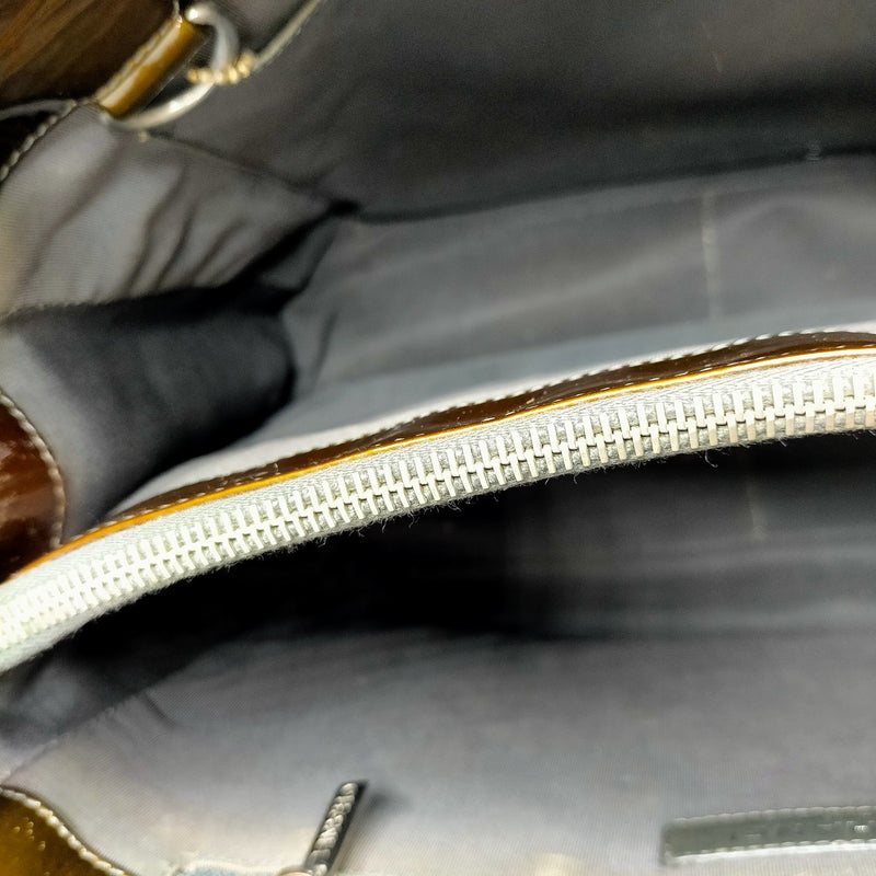 Chanel Tote Bag Matelasse Brown Patent