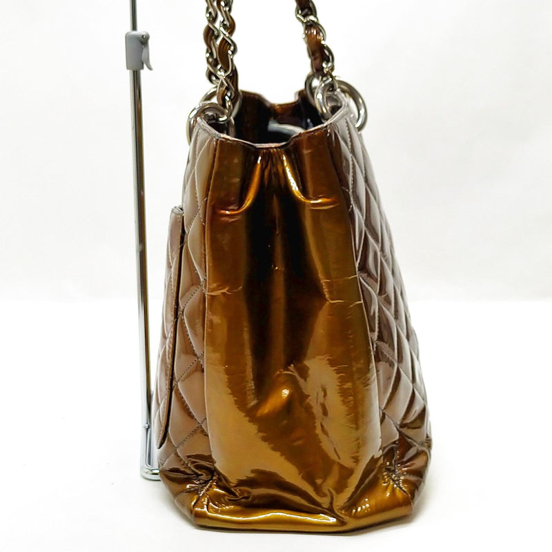 Chanel Tote Bag Matelasse Brown Patent