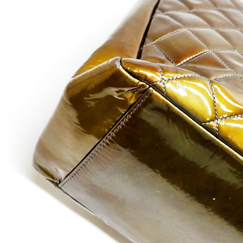Chanel Tote Bag Matelasse Brown Patent