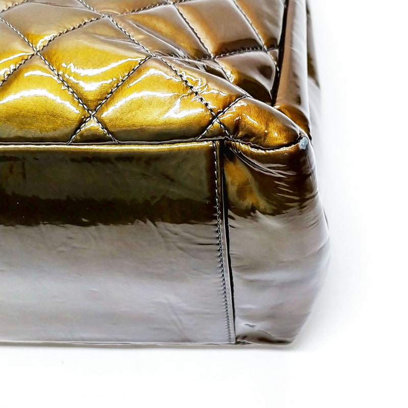 Chanel Tote Bag Matelasse Brown Patent