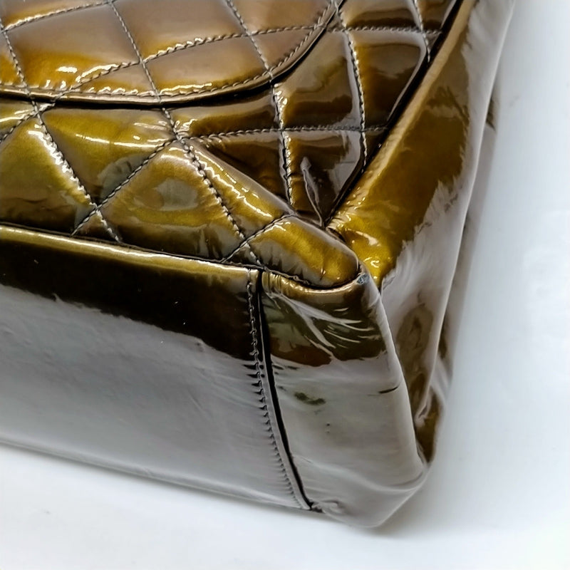Chanel Tote Bag Matelasse Brown Patent