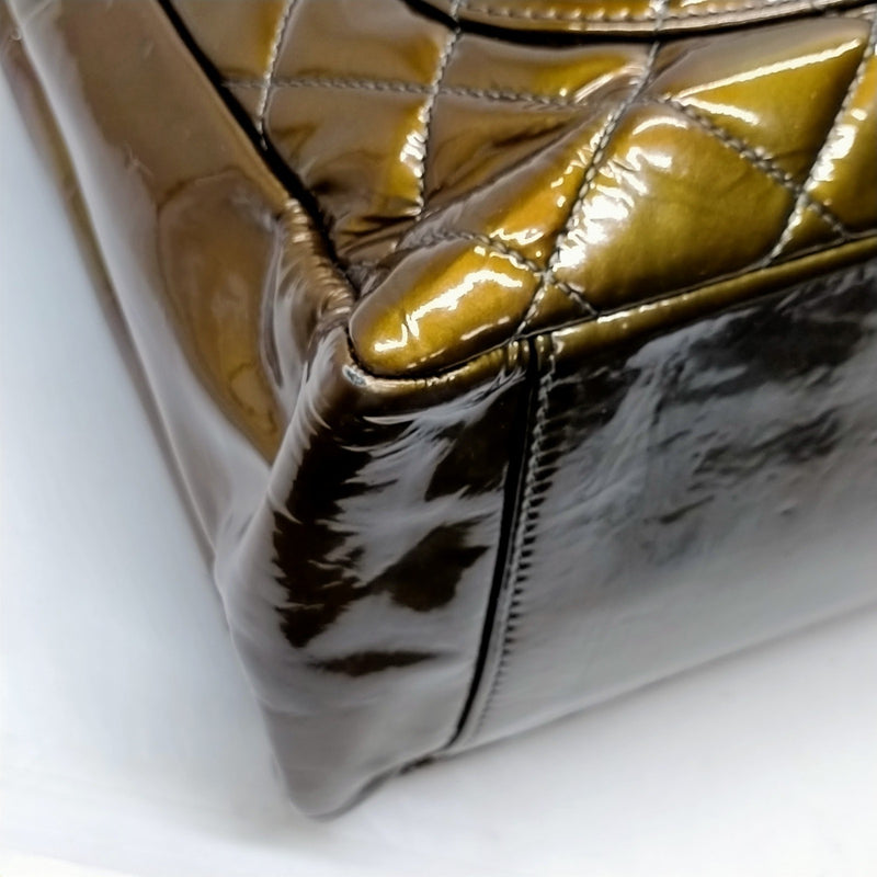 Chanel Tote Bag Matelasse Brown Patent