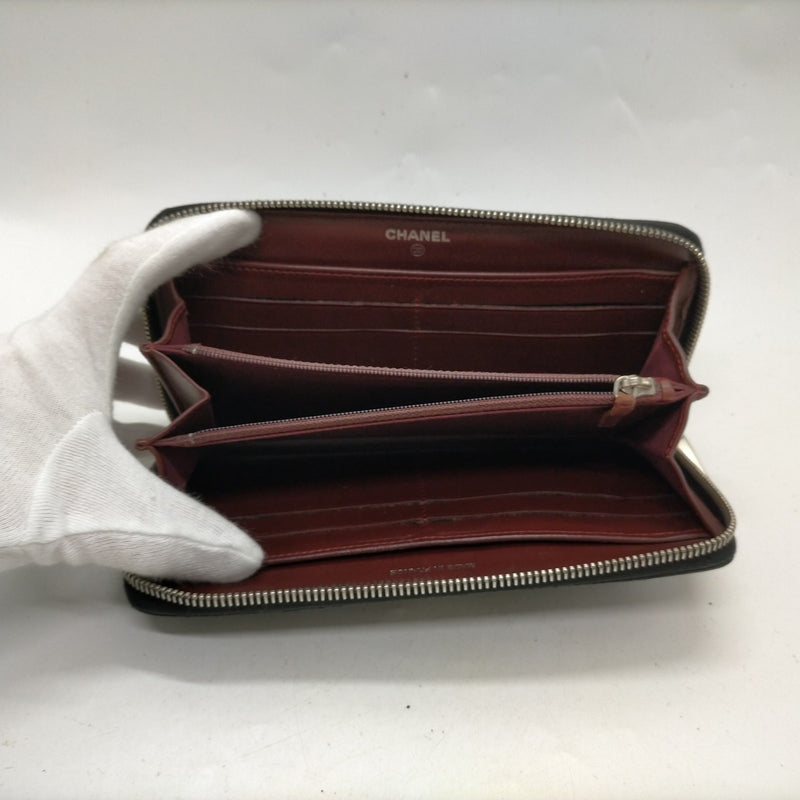 Chanel Long Wallet Black Leather