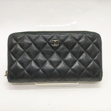 Chanel Long Wallet Black Caviarskin