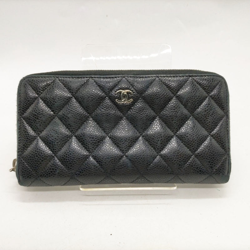 Chanel Long Wallet Black Caviarskin