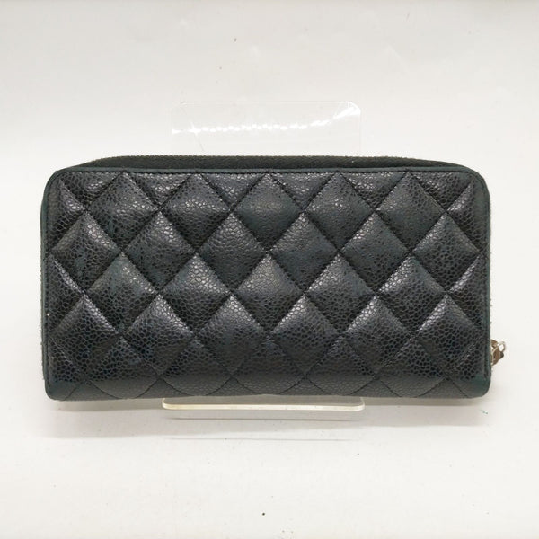 Chanel Long Wallet Black Caviarskin
