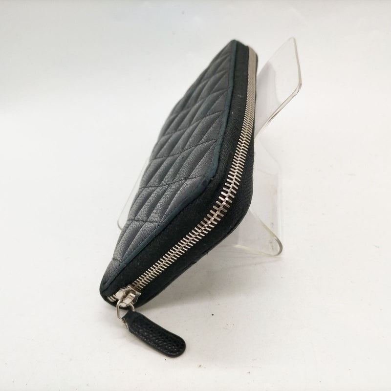 Chanel Long Wallet Black Caviarskin