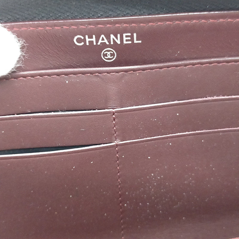 Chanel Long Wallet Black Caviarskin