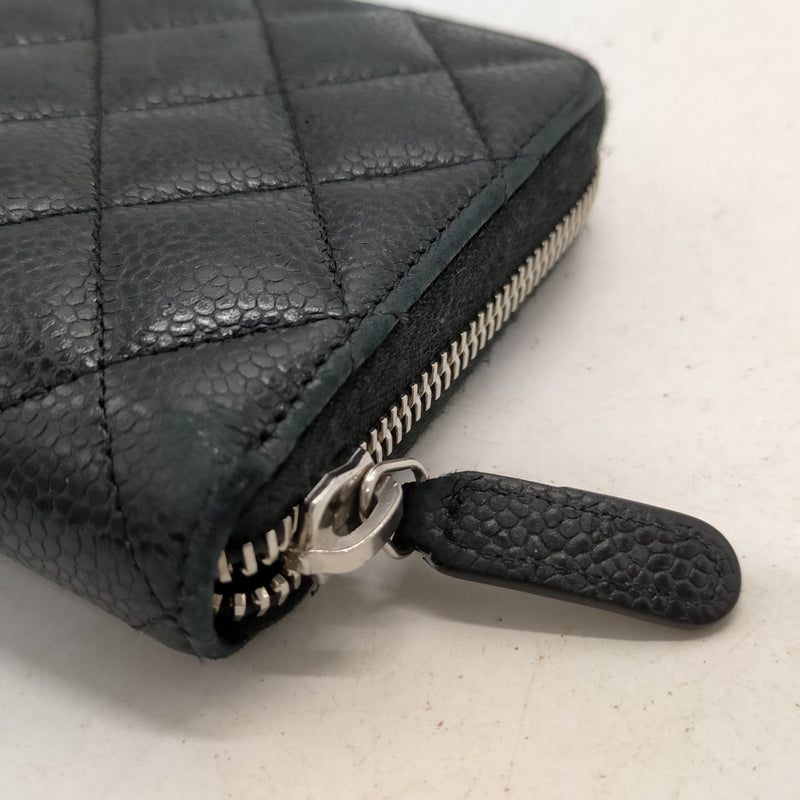 Chanel Long Wallet Black Caviarskin