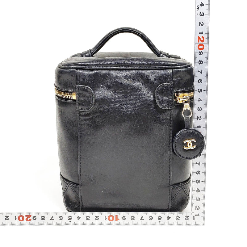 Chanel Vanity Bag Black Leather