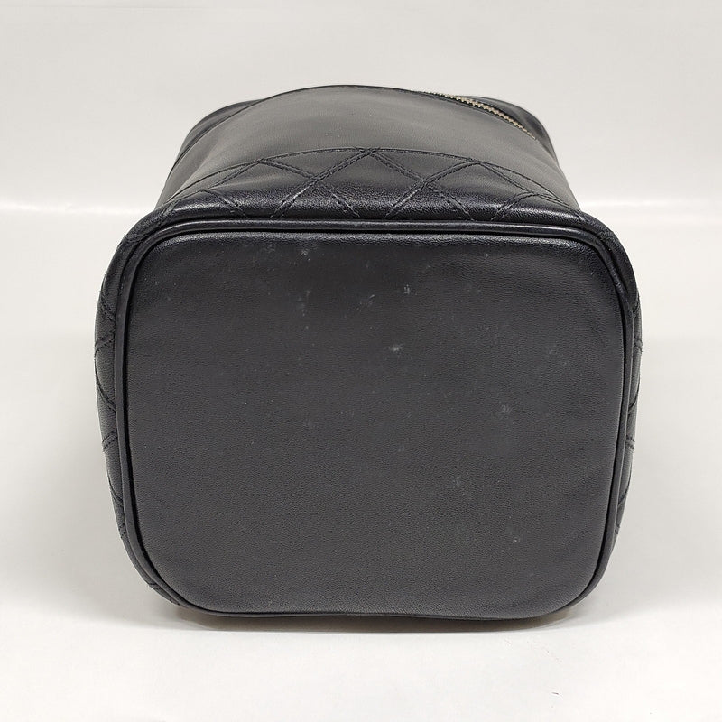 Chanel Vanity Bag Black Leather