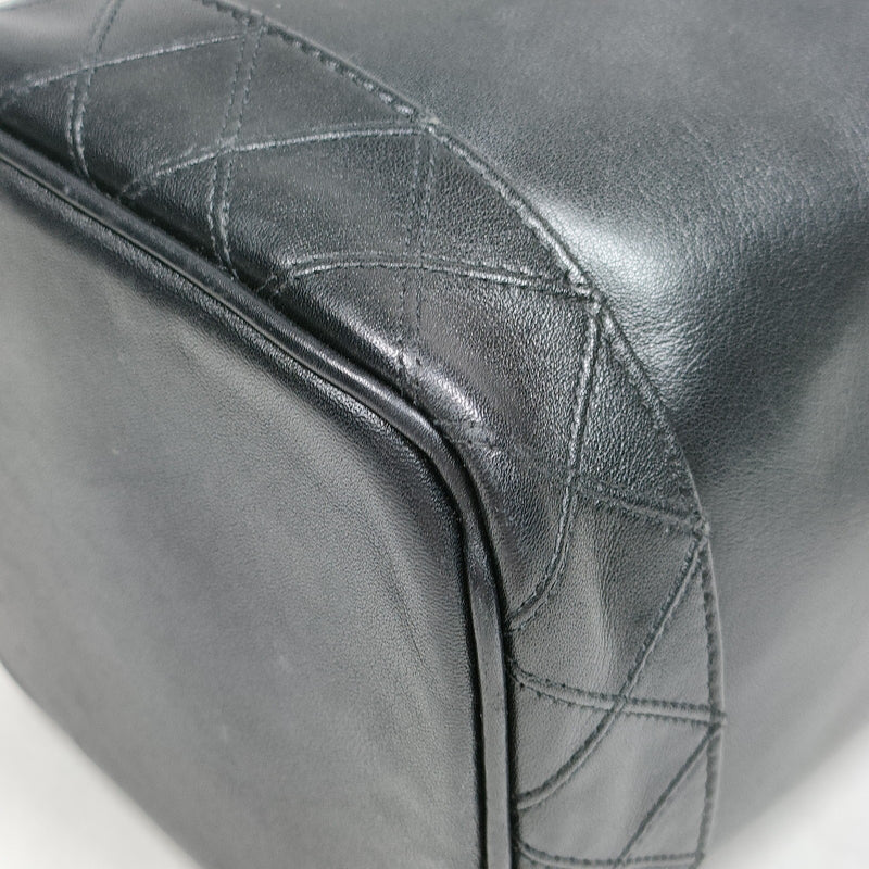 Chanel Vanity Bag Black Leather