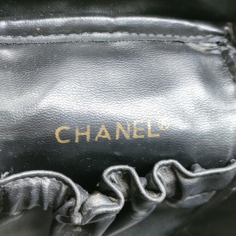 Chanel Vanity Bag Black Leather