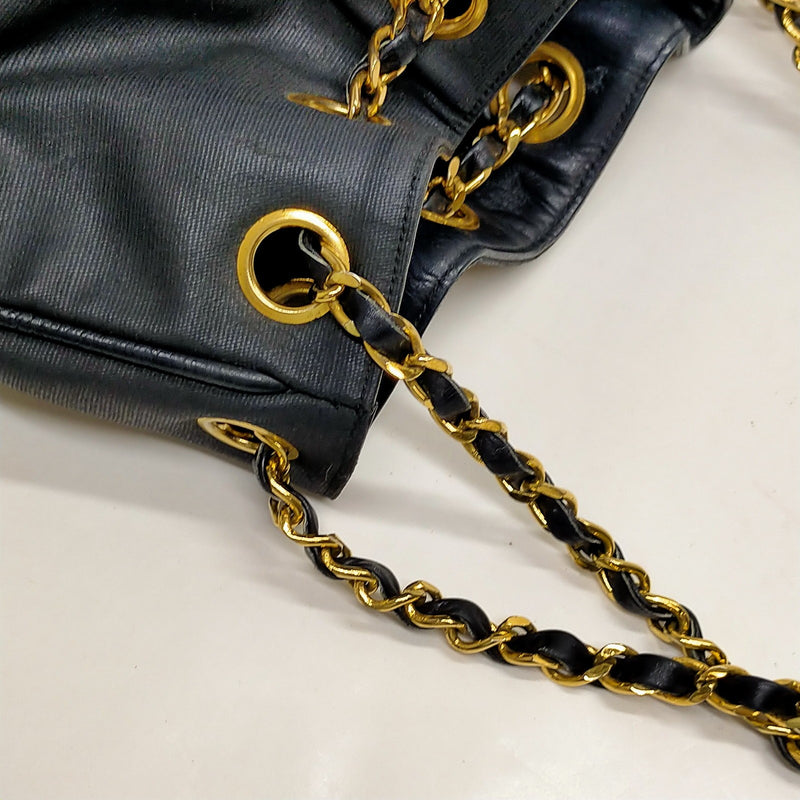Chanel Shoulder Bag Matelasse Black Lamb