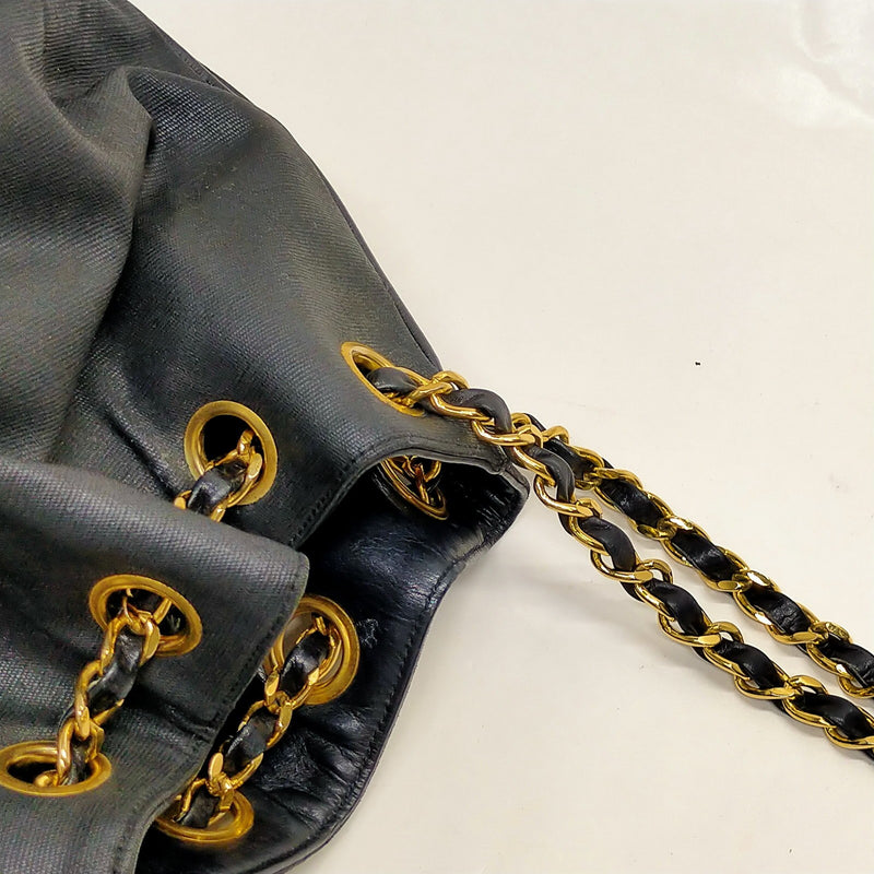 Chanel Shoulder Bag Matelasse Black Lamb