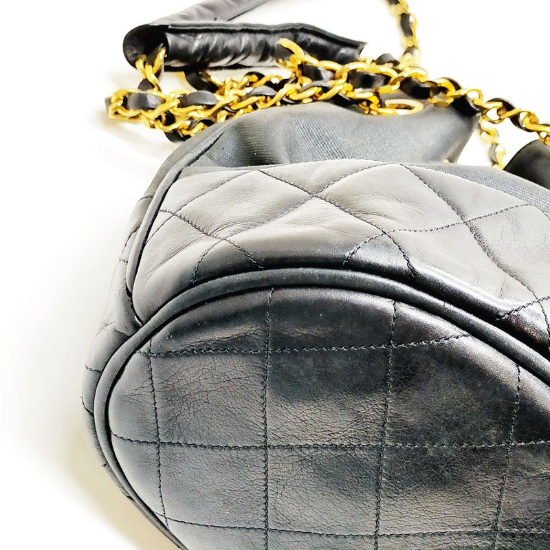 Chanel Shoulder Bag Matelasse Black Lamb