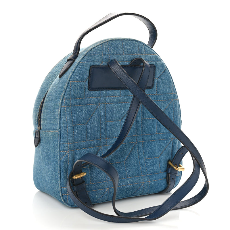 Gucci Kura Denim Matelasse Cubic Pearl