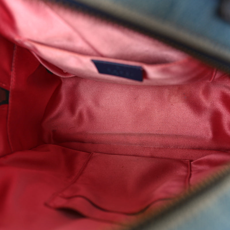 Gucci Kura Denim Matelasse Cubic Pearl