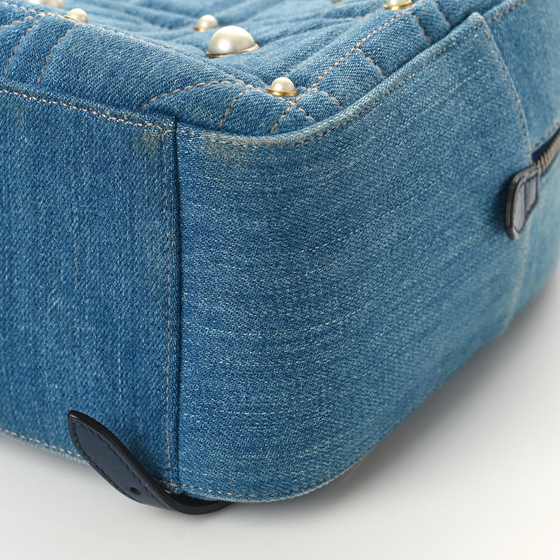 Gucci Kura Denim Matelasse Cubic Pearl