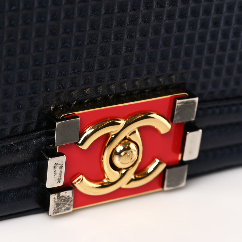 Chanel Lambskin Embossed New Medium Boy