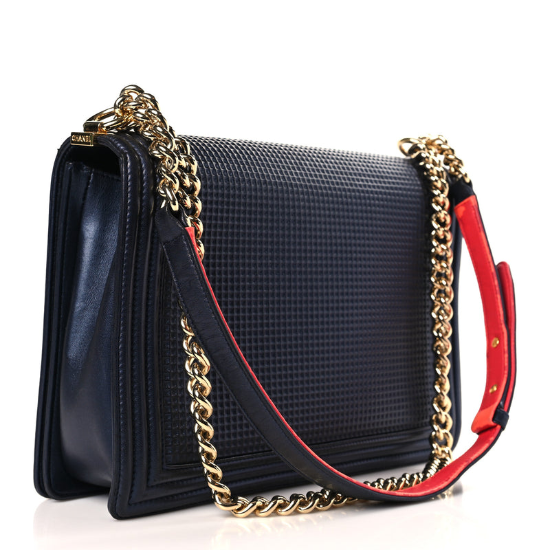 Chanel Lambskin Embossed New Medium Boy