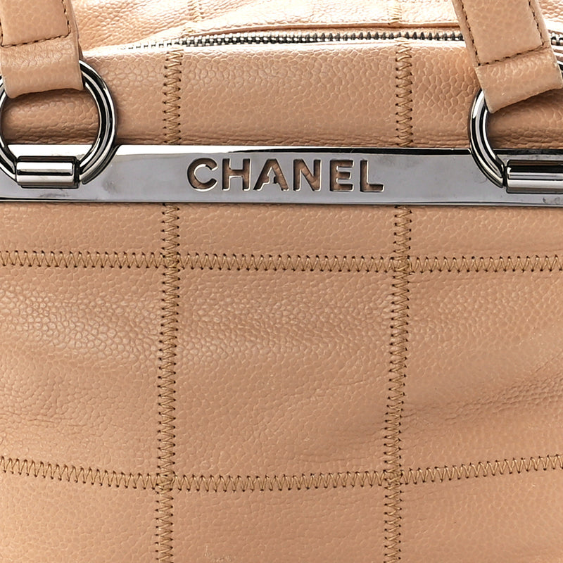 Chanel Caviar Square Stitched Bowler