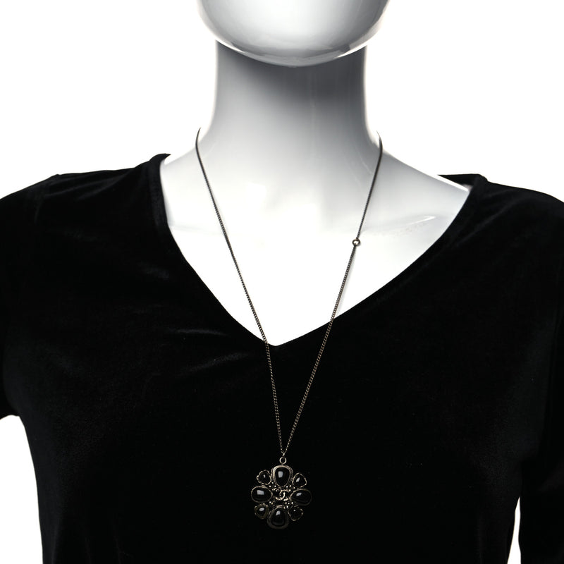 Chanel Ruthenium Enamel Cc Necklace