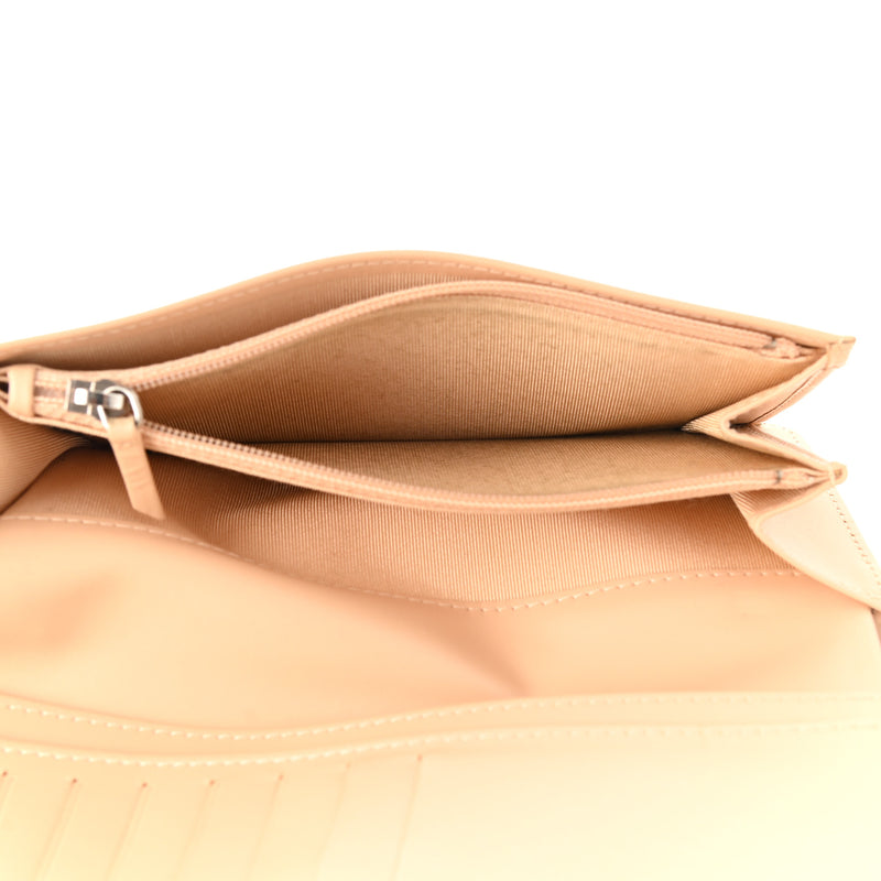 Chanel Patent Chevron Quilted Yen Wallet