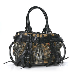 Burberry Calfskin House Check Studded