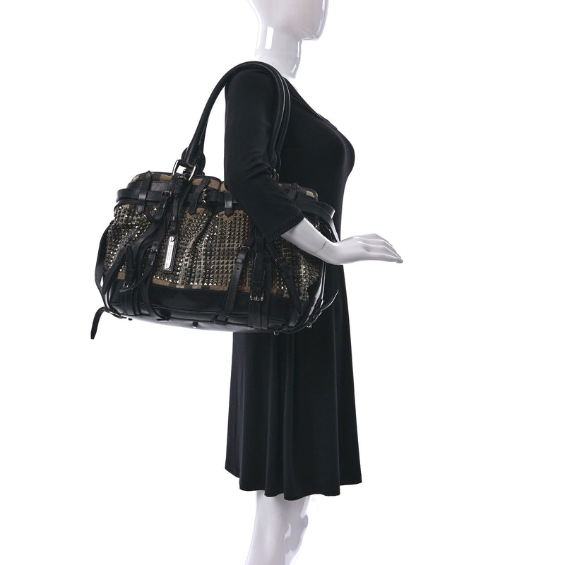 Burberry Calfskin House Check Studded