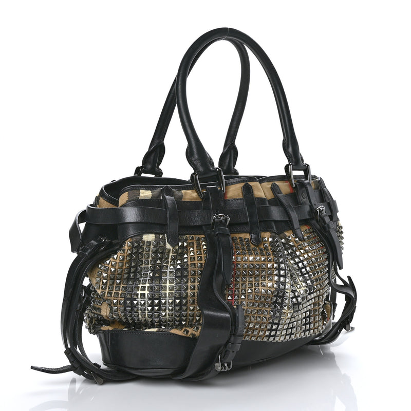 Burberry Calfskin House Check Studded