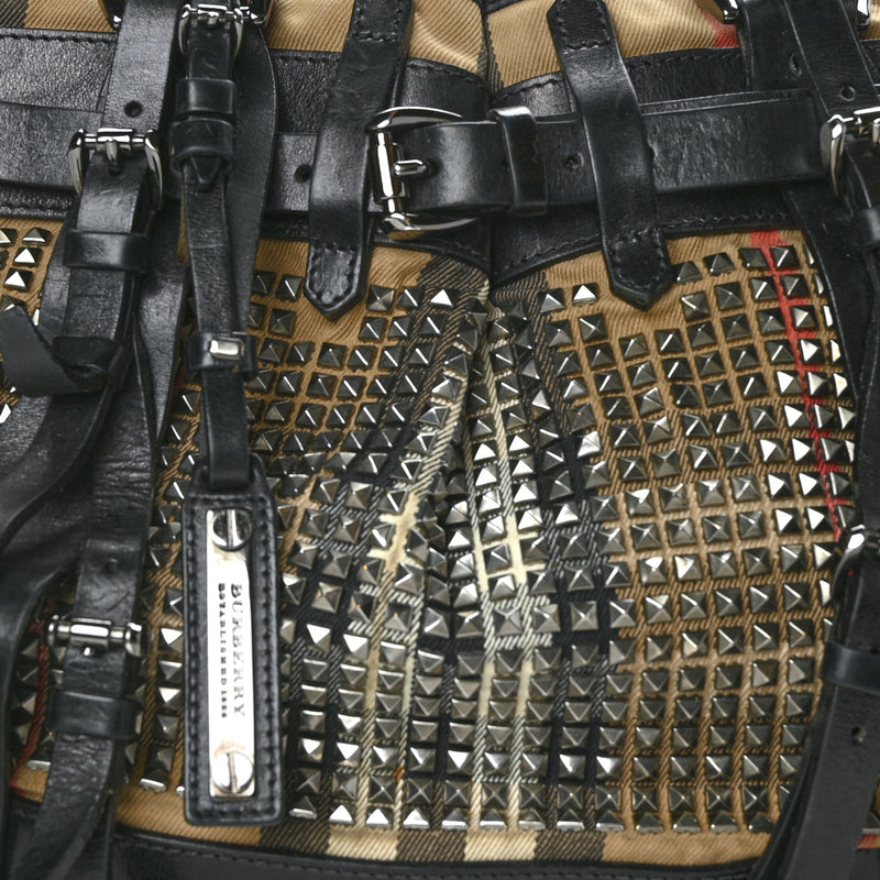 Burberry Calfskin House Check Studded