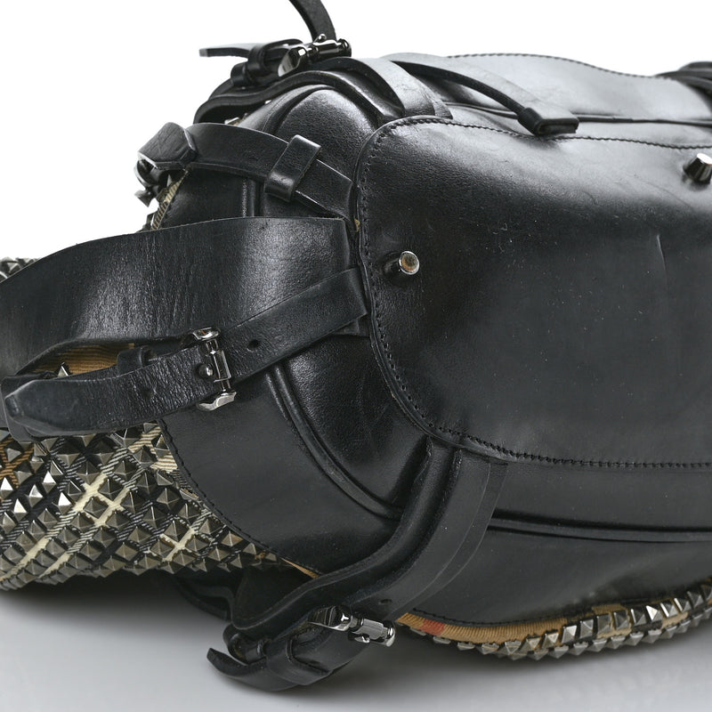 Burberry Calfskin House Check Studded