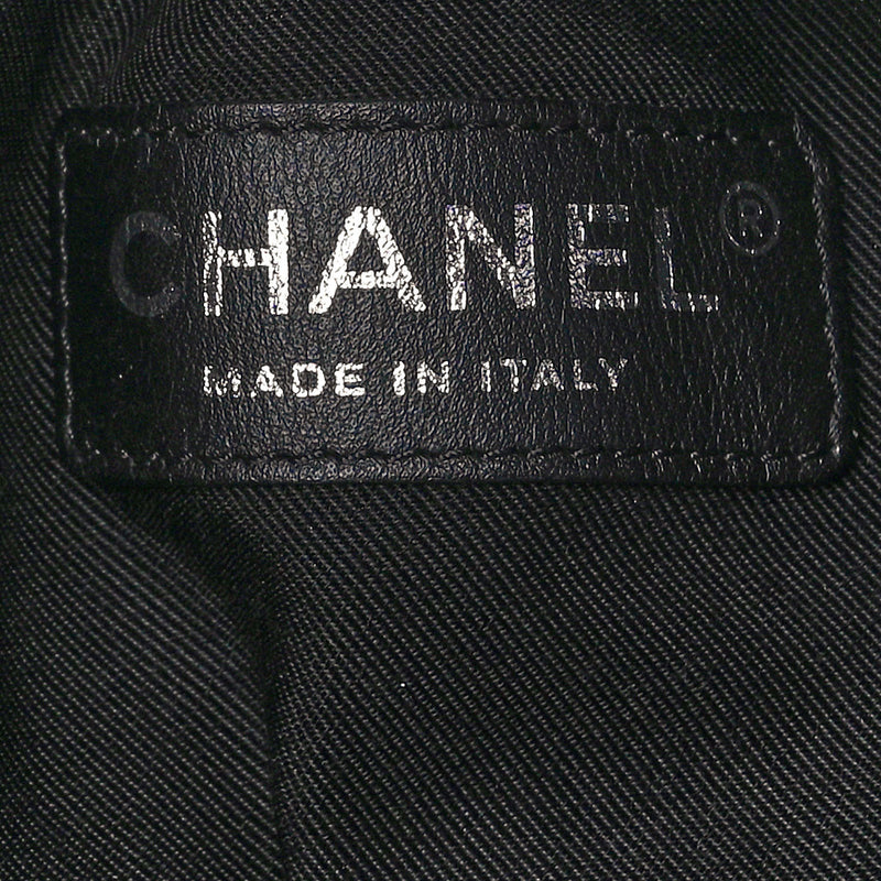 Chanel Striped Canvas Tote Blue White