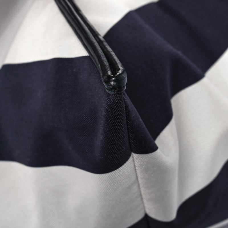 Chanel Striped Canvas Tote Blue White