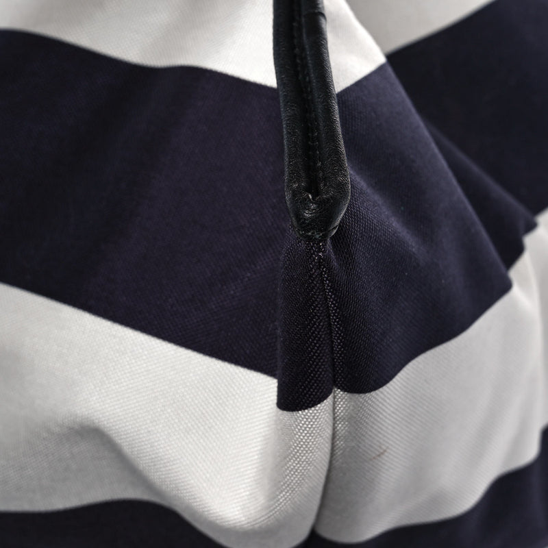 Chanel Striped Canvas Tote Blue White