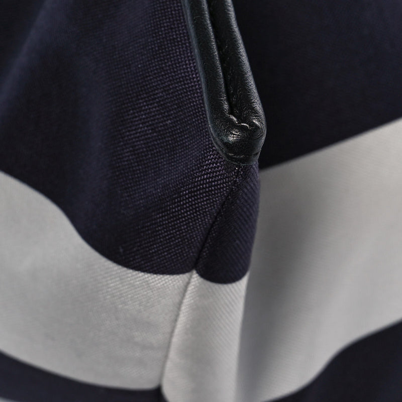 Chanel Striped Canvas Tote Blue White