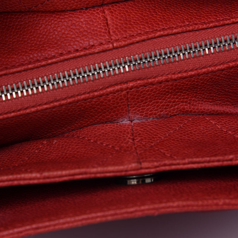 Chanel Caviar Quilted Simply Cc Tote Red