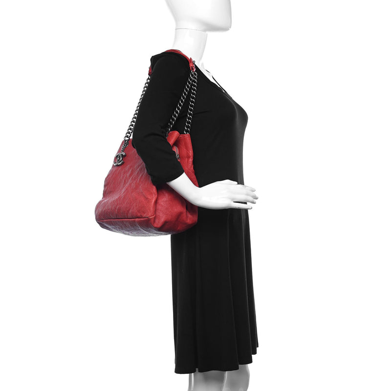 Chanel Caviar Quilted Simply Cc Tote Red