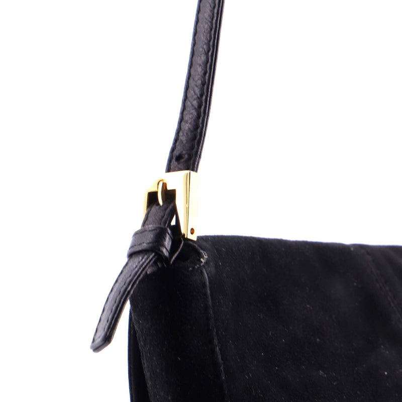 Fendi Flap Baguette Bag Suede