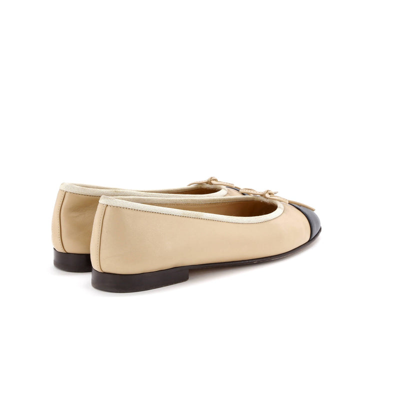 Chanel Women's Cc Cap Toe Bow Ballerina