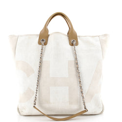 Chanel Deauville Logo Shopping Tote
