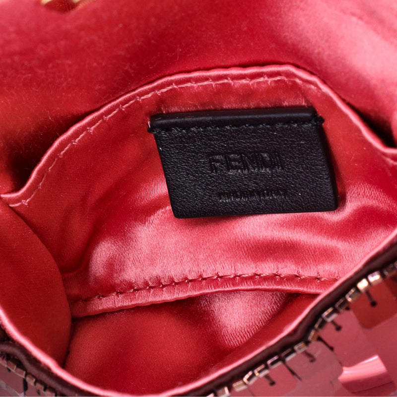 Fendi Chain Baguette Charm Bag Sequins