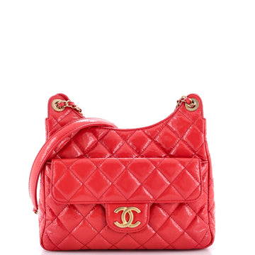 Chanel Wavy Cc Hobo Quilted Crumpled