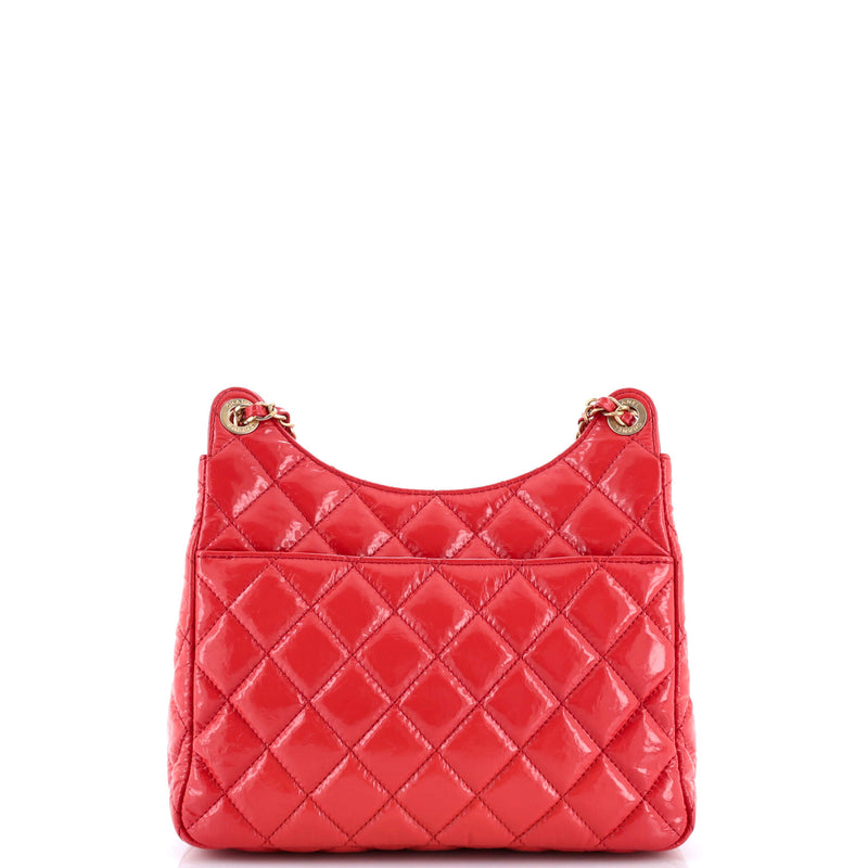 Chanel Wavy Cc Hobo Quilted Crumpled