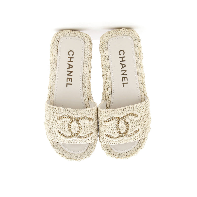 Chanel Women's Cc Slide Mules Woven