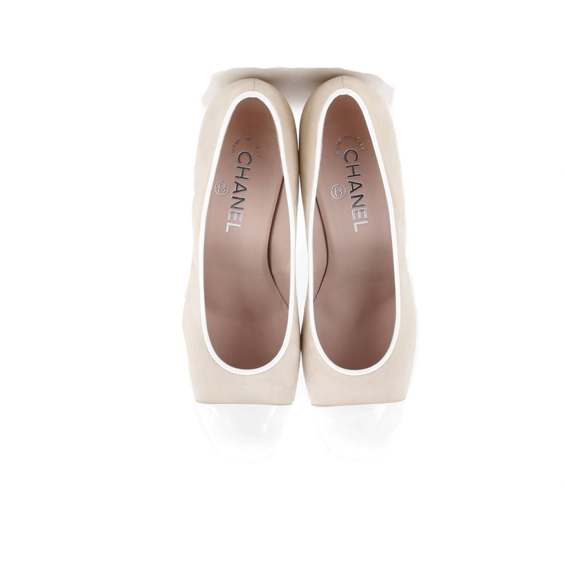 Chanel Women's Cap Toe Chain Pumps Suede