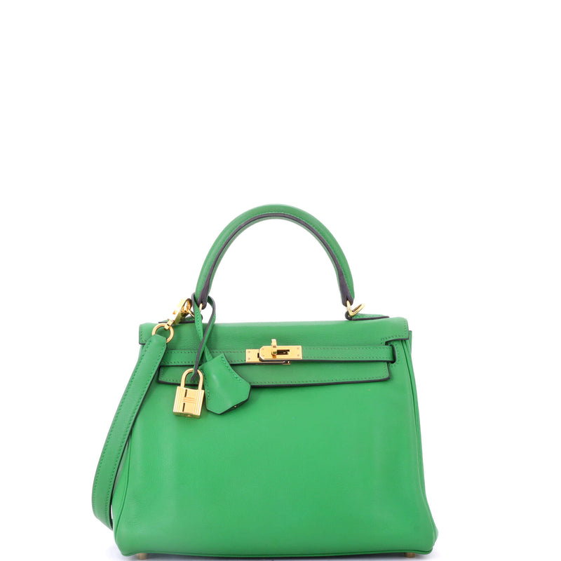 Hermes Kelly Handbag Bamboo Swift With